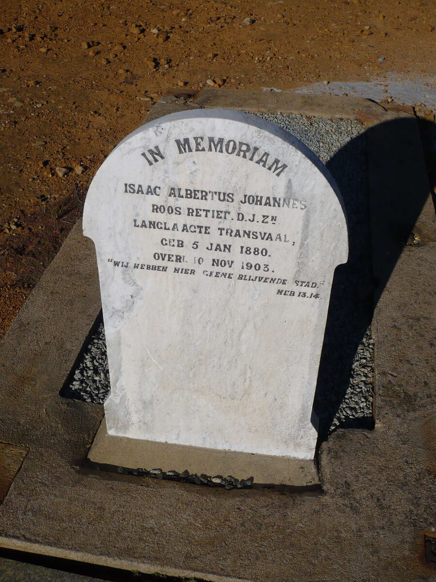 RETIEF Isaac Albertus Johannes Roos 1880-1903