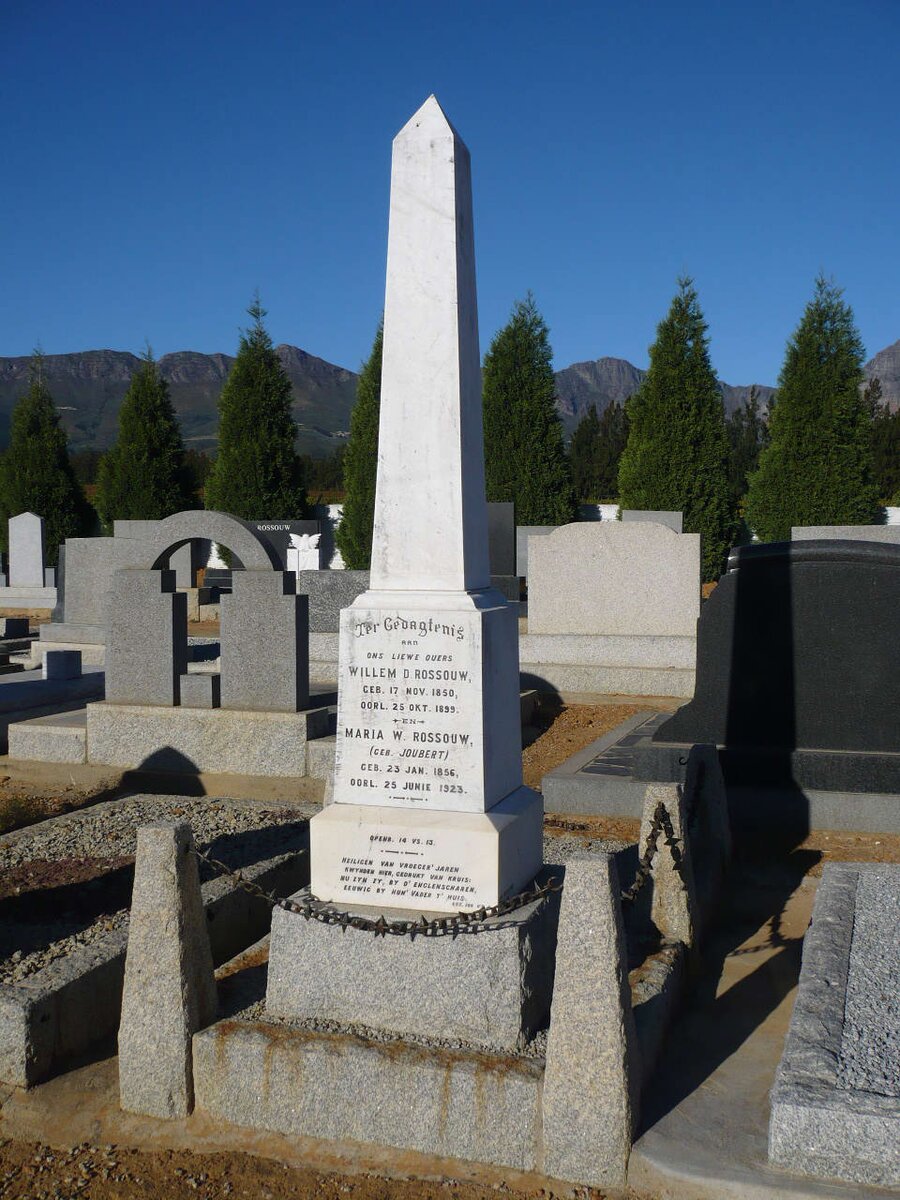 ROSSOUW Willem D. 1850-1899 &amp; Maria W. JOUBERT 1856-1923