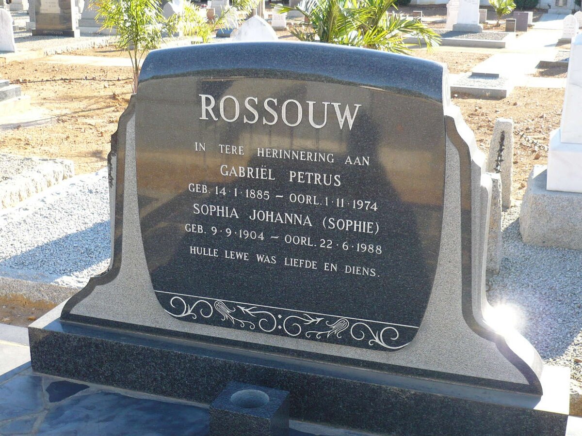 ROSSOUW Gabriël Petrus 1885-1974 &amp; Sophia Johanna 1904-1988