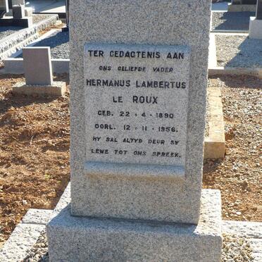 ROUX Hermanus Lambertus, le 1890-1956