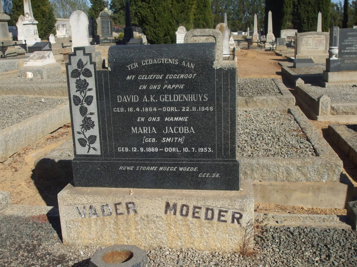 GELDENHUYS David A.K. 1864-1946 &amp; Maria Jacoba SMITH 1869-1953