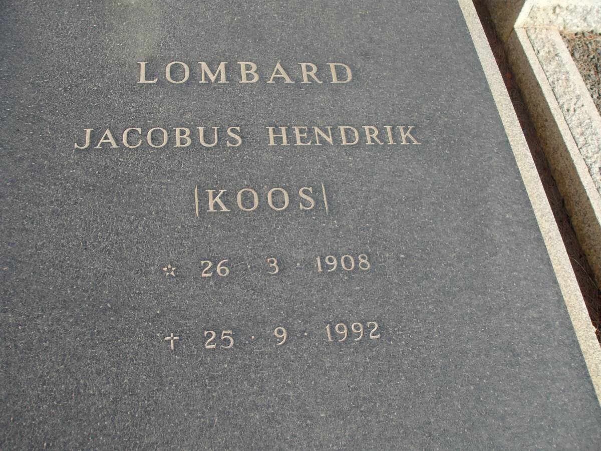 LOMBARD Jacobus Hendrik 1908-1992