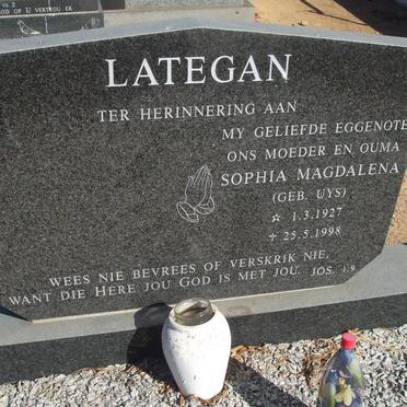 LATEGAN Sophia Magdalena nee UYS 1927-1998
