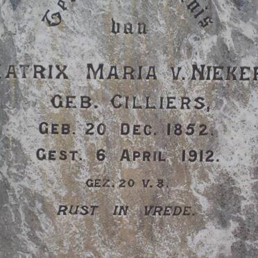 NIEKERK Beatrix Maria, van nee CILLIERS 1852-1912