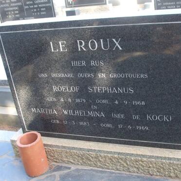 ROUX Roelof Stephanus, le 1879-1968 &amp; Martha Wilhelmina DE KOCK 1883-1969