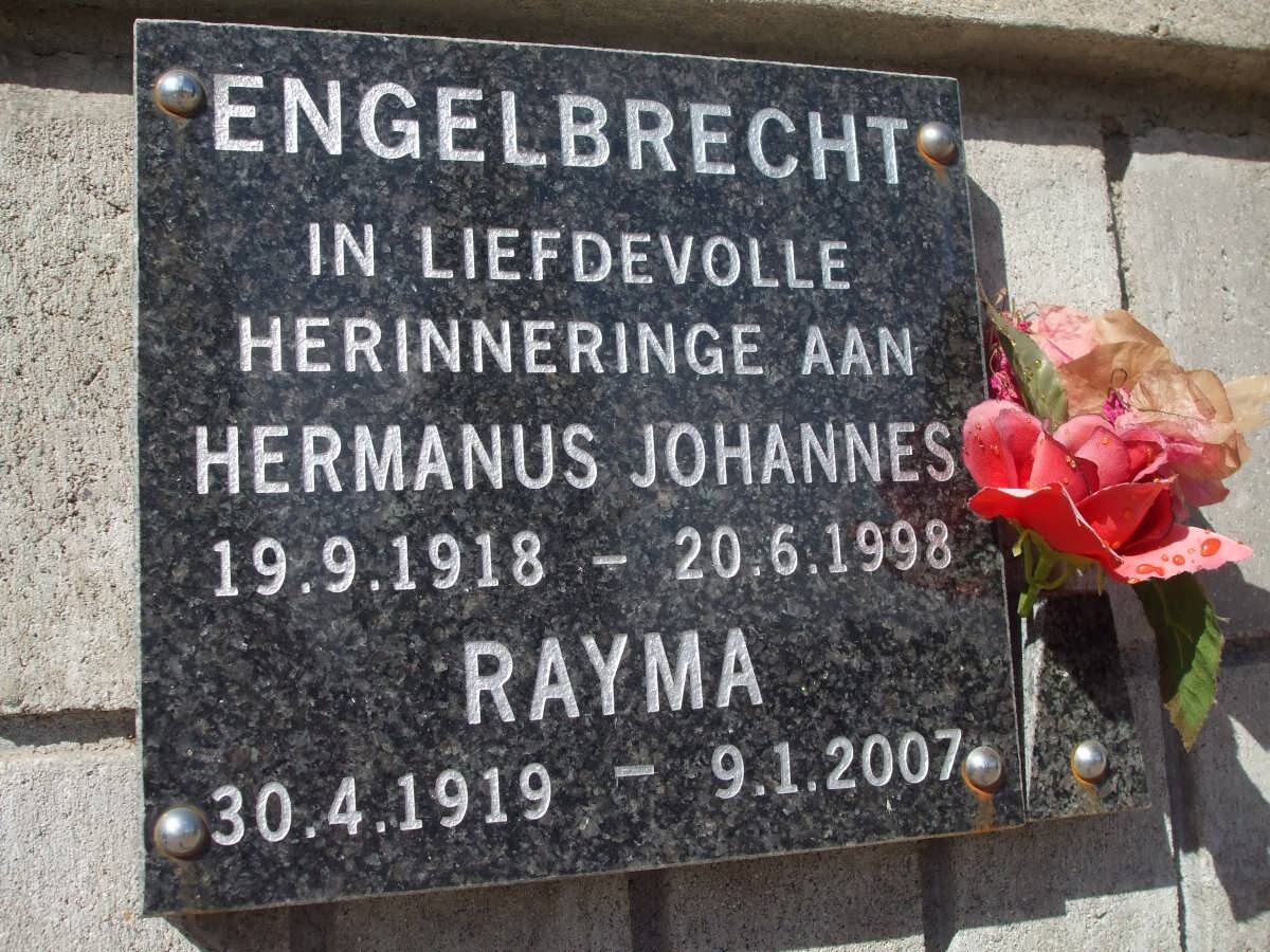 ENGELBRECHT Hermanus Johannes 1918-1998 &amp; Rayma 1919-2007