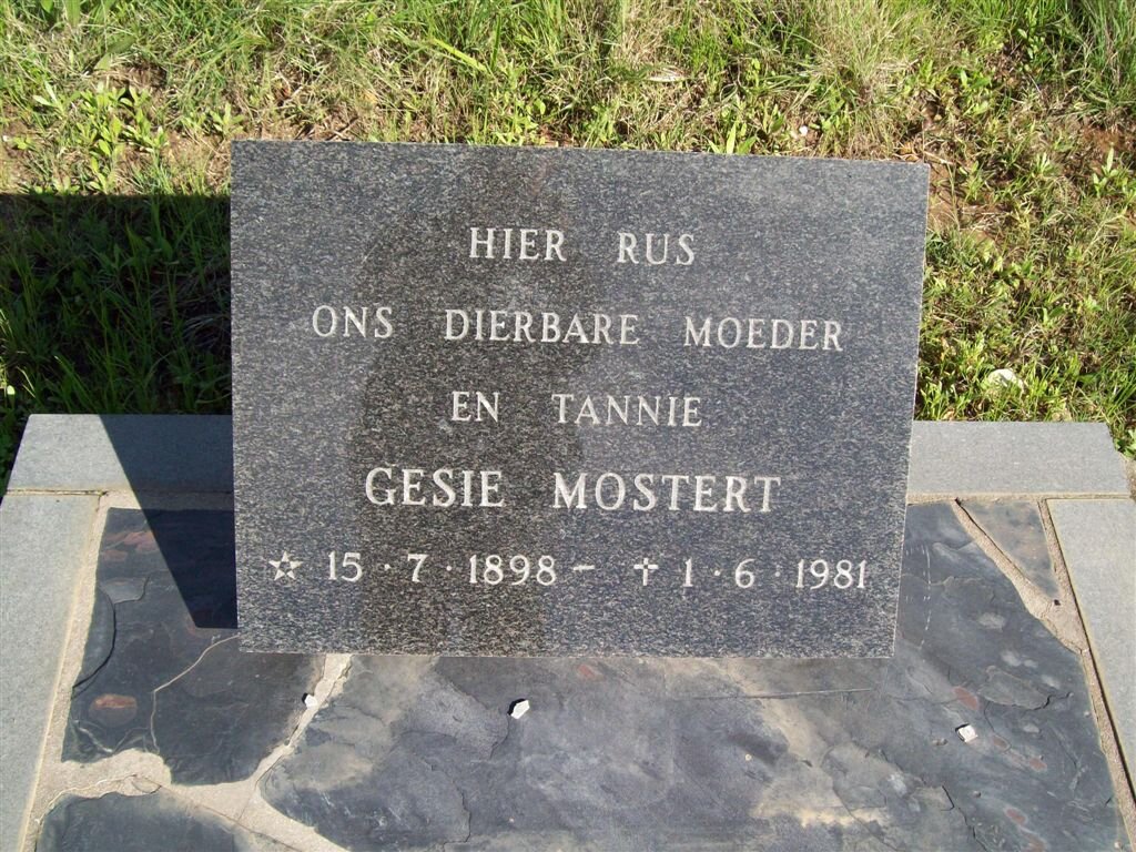 MOSTERT Gesie 1898-1981