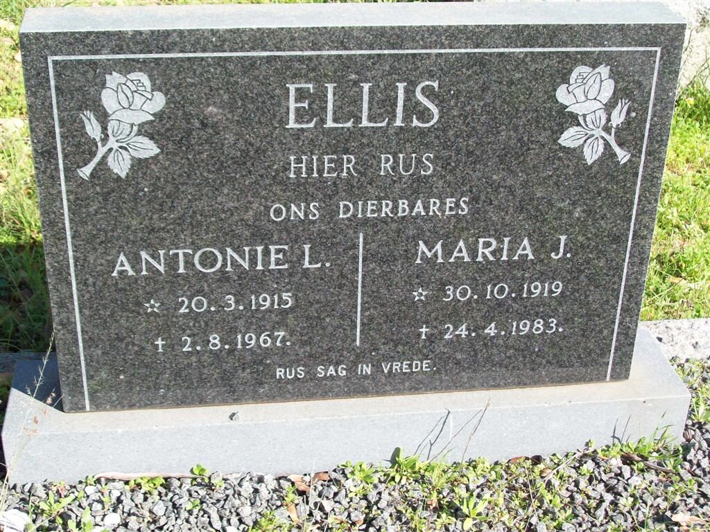 ELLIS Antonie L. 1915-1967 &amp; Maria J. 1919-1983