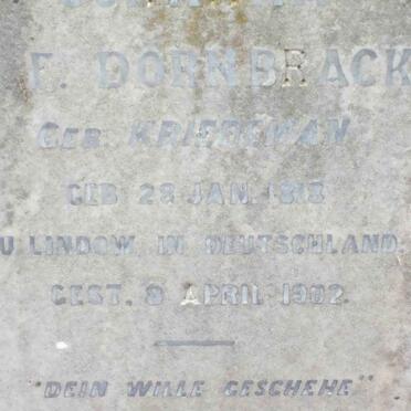 DORNBRACK C.F. nee KRIEDEMAN 1818-1902