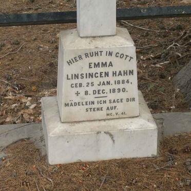 HAHN Emma Linsingen 1884-1890