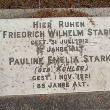 STARK Friedrich Wilhelm -1912 &amp; Pauline Emelia KOHLER -1921