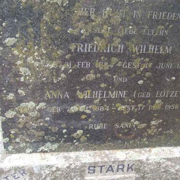 STARK Friedrich Wilhelm 1884-1956 &amp; Anna Wilhelmina LOTZE 1884-1956