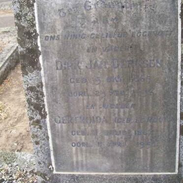 DERKSEN Dirk Jan 1865-1956 &amp; Gertruida LE ROUX 1867-1954