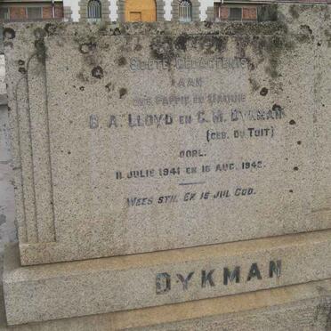 DYKMAN B.A. Lloyd -1941 &amp; C..M. DU TOIT -1942