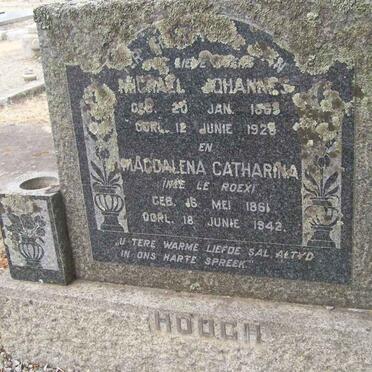 HOUGH Michael Johannes 1863-1928 &amp; Magdalena Catharia LE ROEX 1861-1942