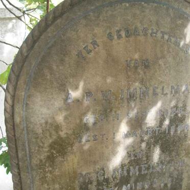 IMMELMAN A.P.W. 1828-1890 &amp; M.G. MINNAAR 1833-1923