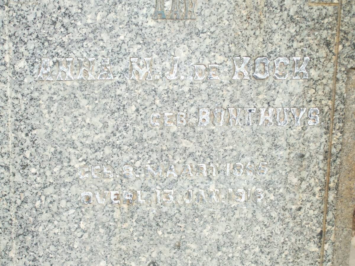KOCK Anna M.J., de nee BONTHUYS 1885-1919