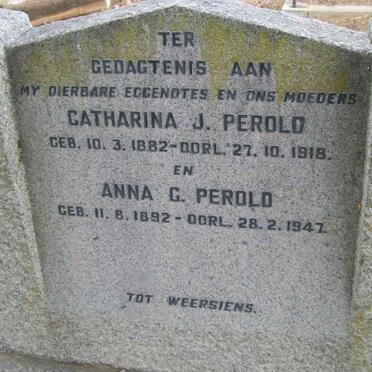 PEROLD Catharina J. 1882-1918 :: PEROLD Anna G. 1892-1947
