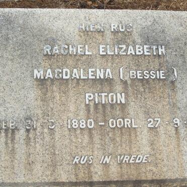 PITON Rachel Elizabeth Magdalena 1880-1950