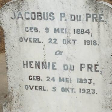 PRÉ Jacobus P., du 1884-1918 :: DU PRÉ Hennie 1893-1923