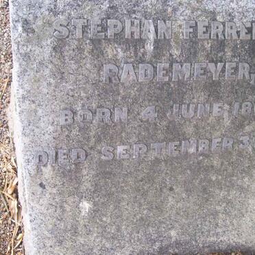 RADEMEYER Stephan Ferrreira 1864-1928