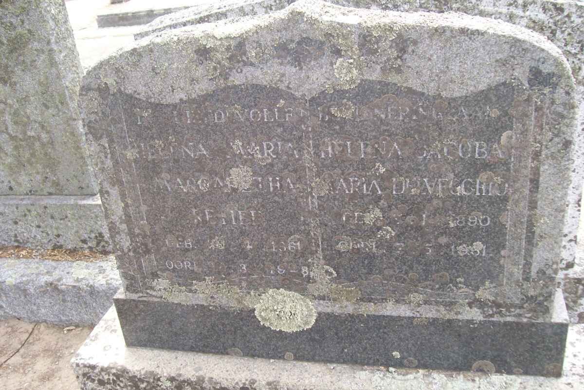 RETIEF Helena Maria Margaretha 1861-19?8 :: DELVECCHIO Helena Jacoba Maria 1890-1961