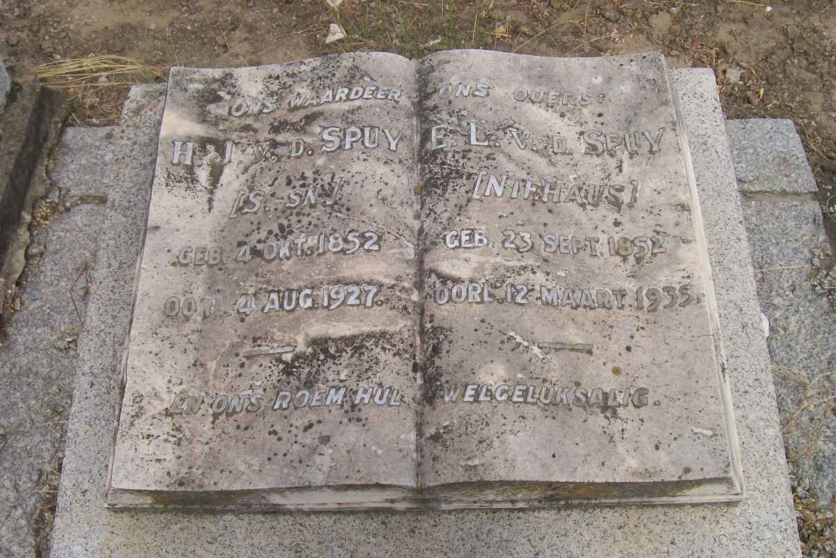 SPUY H.J., v.d. 1852-1927 &amp; E.L. NIEHAUS 1852-1935