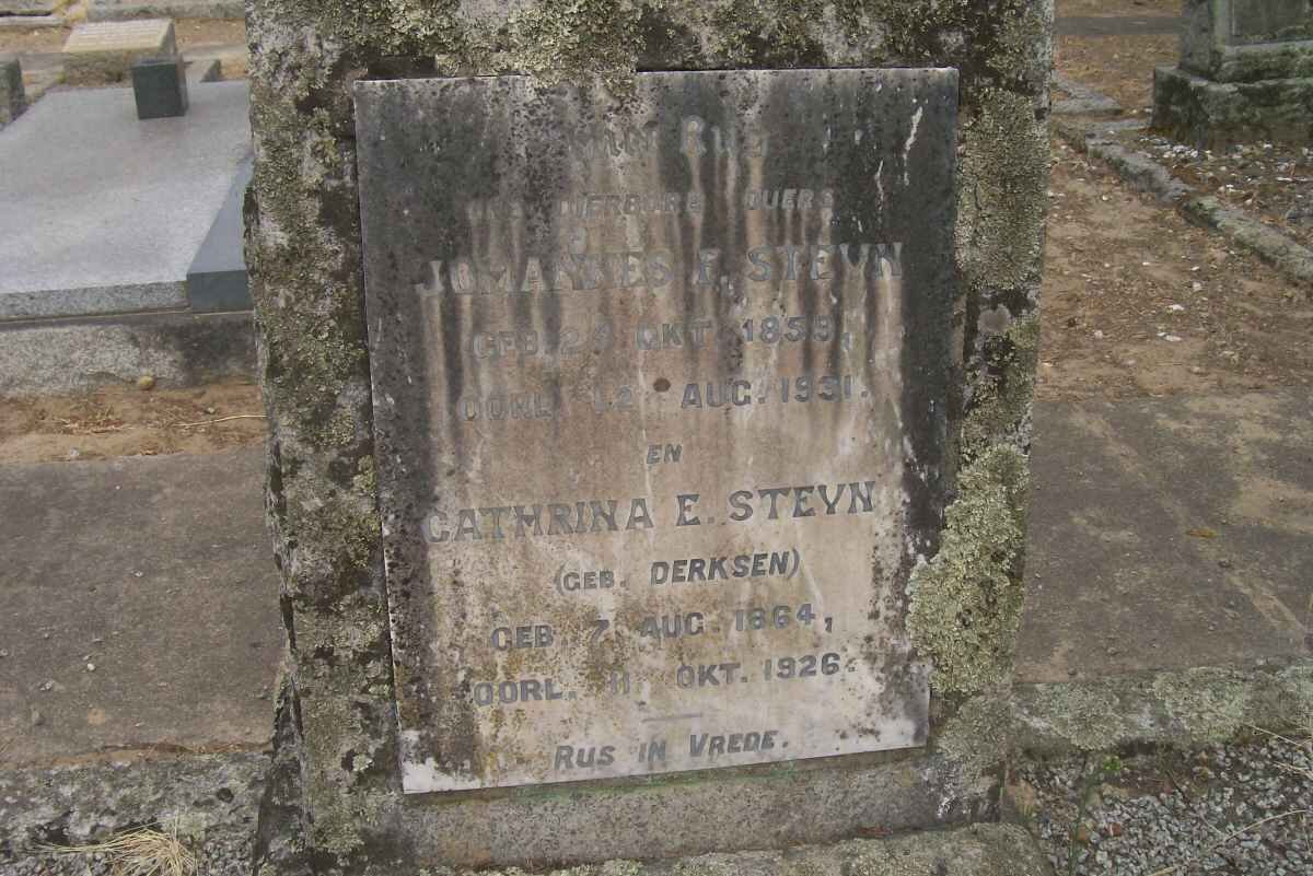 STEYN Johannes J. 1859-1931 &amp; Cathrina E. DERKSEN 1864-1926