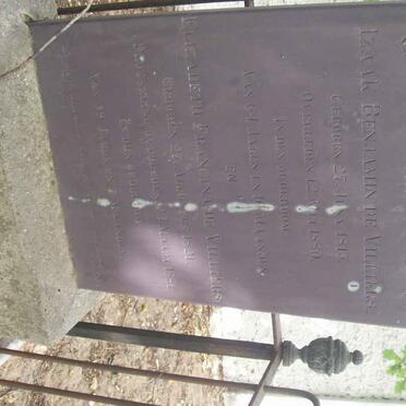 VILLIERS Izaak Benjamin, de 1815-1880 &amp; Elizabeth Francina 1821-1881