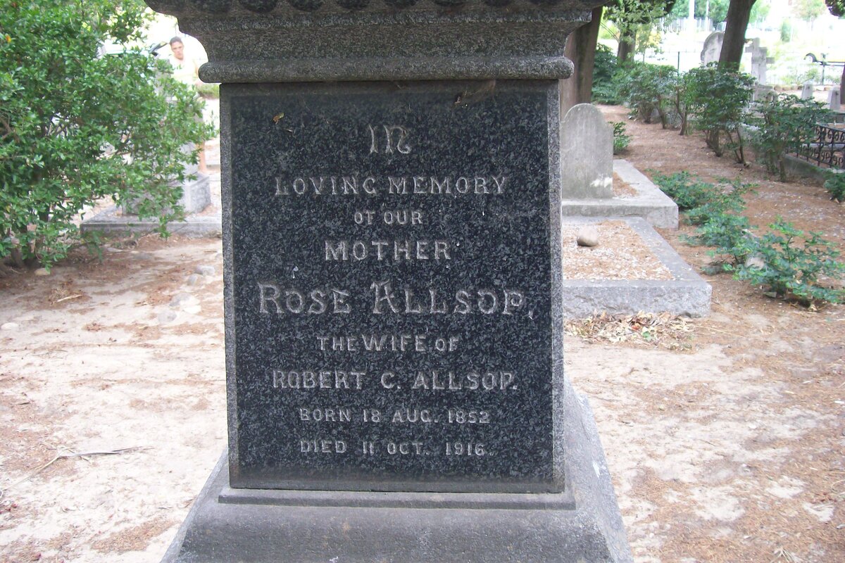 ALLSOP Rose 1852-1916 