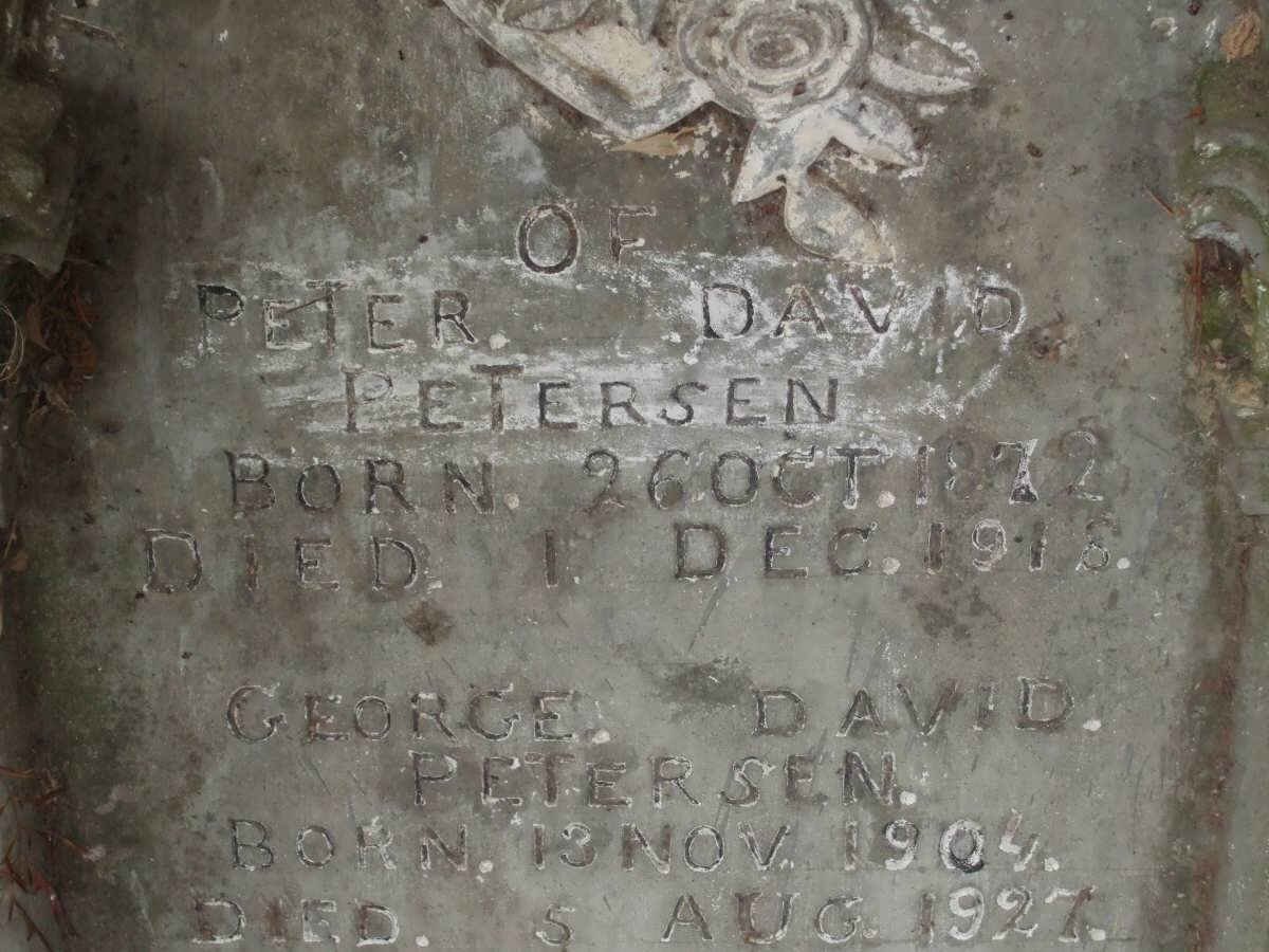 PETERSEN Peter David 1872-1918 :: PETERSEN George David 1904-1927 