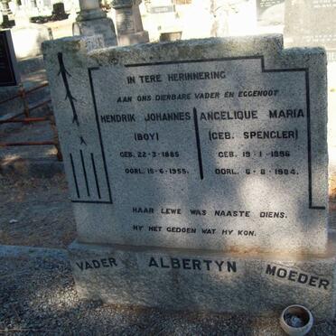 ALBERTYN Hendrik Johannes 1885-1955 &amp; Angelique Maria SPENGLER 1896-1984