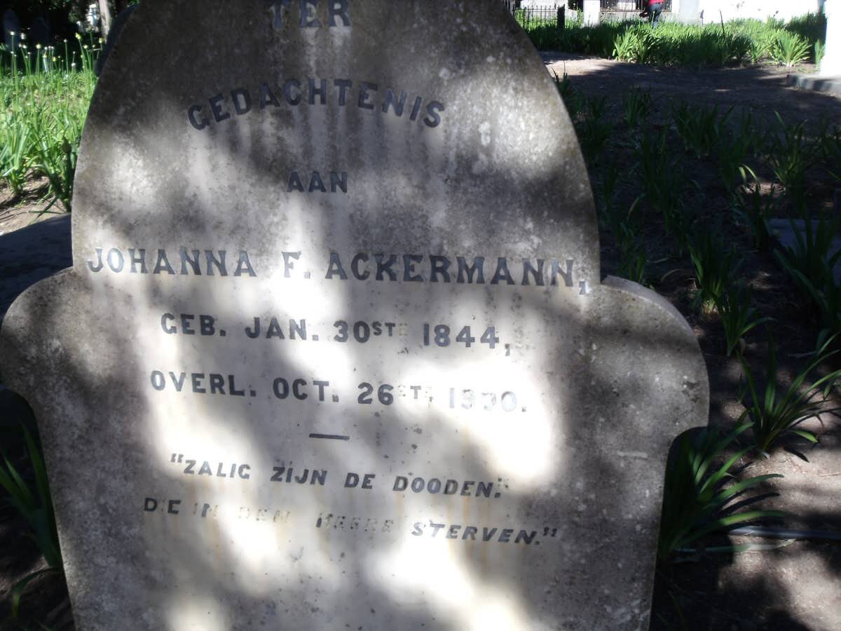 ACKERMANN Johanna F. 1844-1930