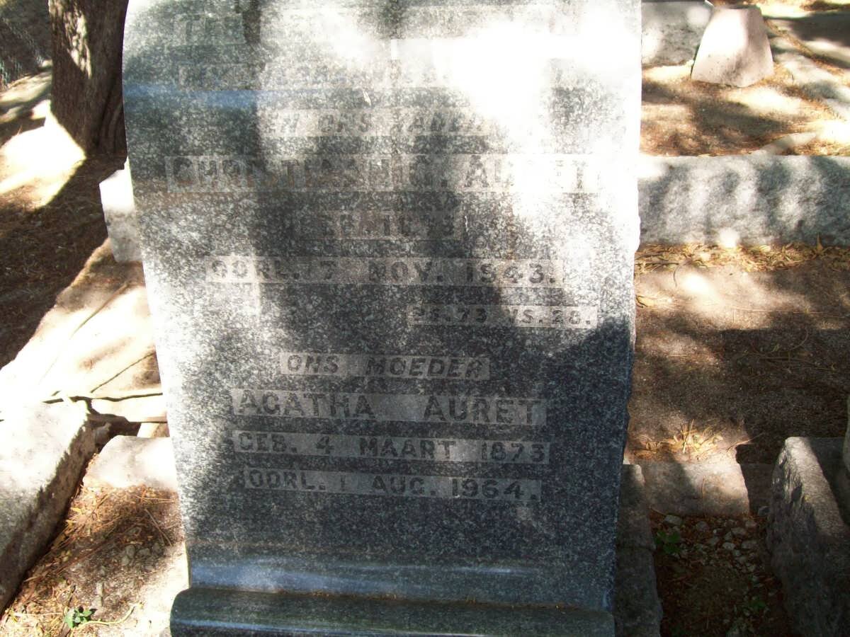 AURET Christiaan C. 1876-1943 &amp; Agatha 1873-1964