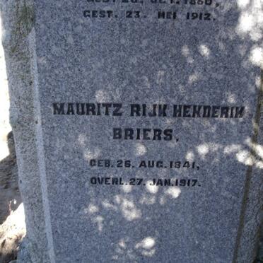 BRIERS Mauritz Rijk Henderik 1841-1917