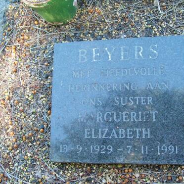 BEYERS Margueriet Elizabeth 1929-1991