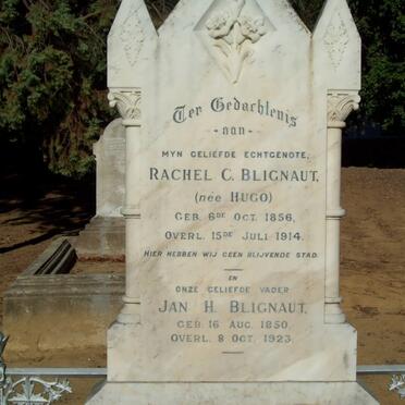 BLIGNAUT Jan H. 1850-1923 &amp; Rachel C. HUGO 1856-1914