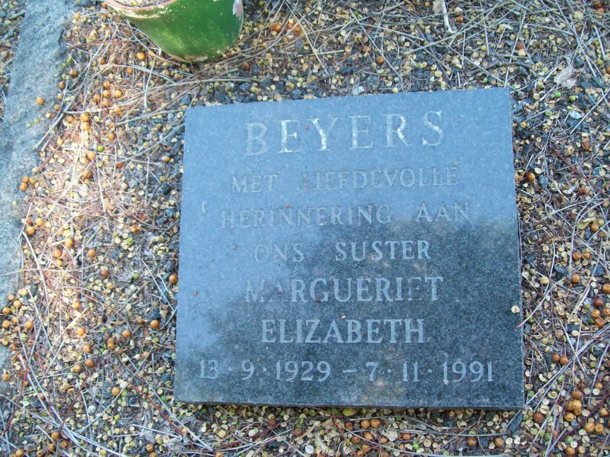 BEYERS Margueriet Elizabeth 1929-1991