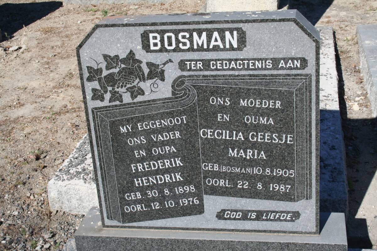BOSMAN Frederik Hendrik  1898-1976 &amp; Cecilia Geesje Maria BOSMAN 1905-1987