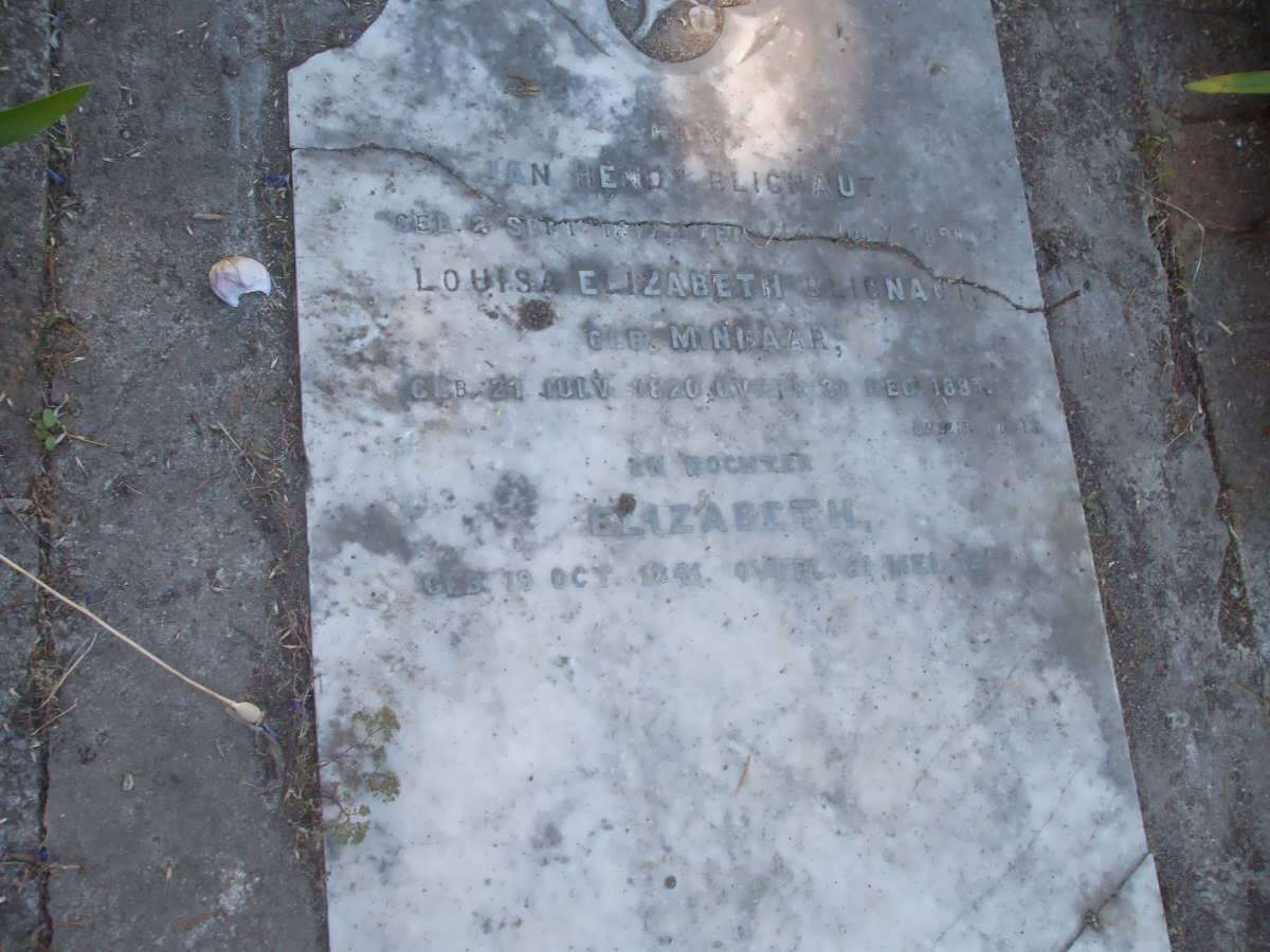 BLIGNAUT Louisa Elizabeth nee MINNAAR 1820-1887 :: BLIGNAUT Elizabeth 1841-?