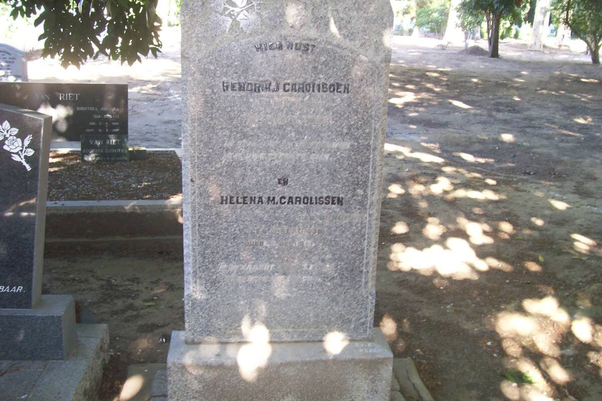 CAROLISSEN Hendrik J. 18?8-1892 &amp; Helena M. BURGERS 18??-1913