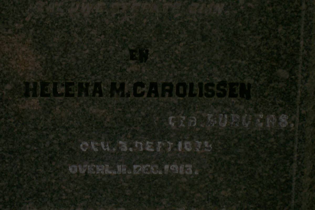 CAROLISSEN Hendrik J. 18?8-1892 &amp; Helena M. BURGERS 18??-1913