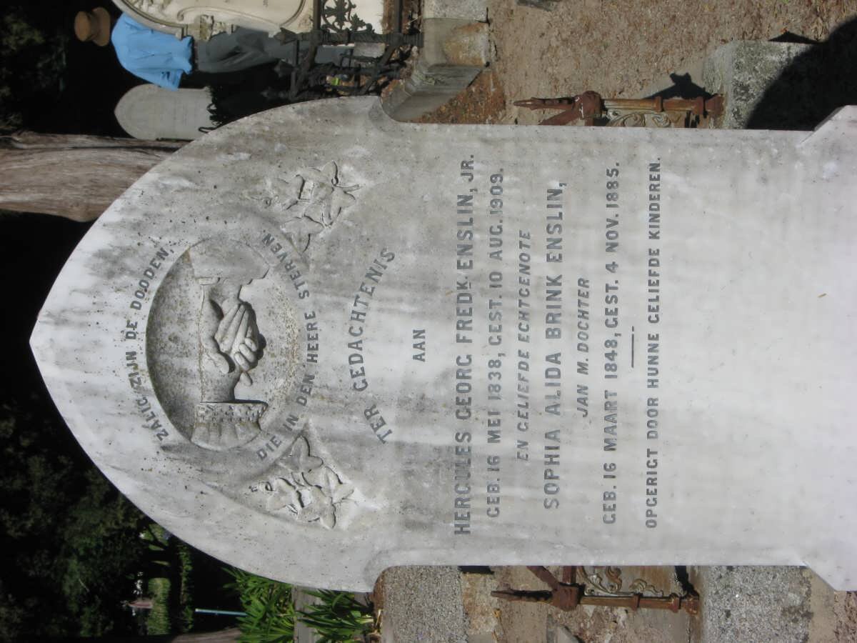 ENSLIN Hercules Georg Fredk. 1838-1909 &amp; Sophia Alida BRINK 1848-1885