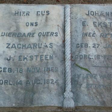 EKSTEEN Zacharuas J. 1866-1924 &amp; Johanna RETIEF 1869-1944