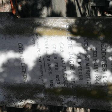 GROOT Theodores, de 1844-1922 &amp; Breggie Jacoba DU PLESSIS 1853-1928