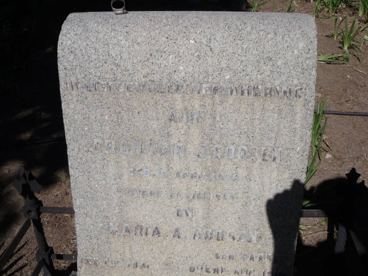 GOOSEN Francis J. 1838-1844 :: GOOSEN Maria A. 1831-?