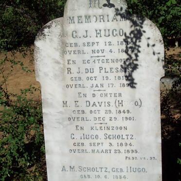 HUGO G.J. 1819-1894 &amp; R.J. DU PLESSIS 1819-1898