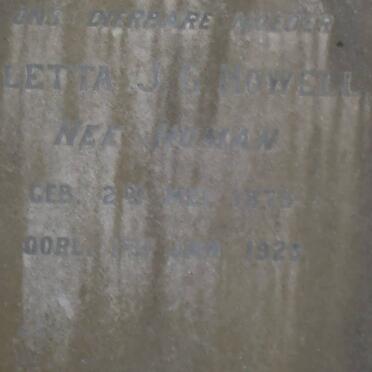 HOWELL Aletta J. nee HUMAN 1875-192?