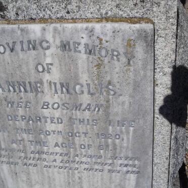 INGLIS Sannie nee BOSMAN -1920