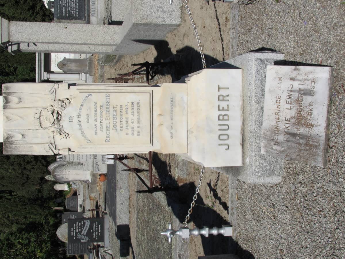 JOUBERT Rachel Elizabeth -1923 :: LEWIS Rykie nee JOUBERT -1933